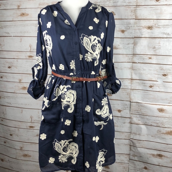 ECI Embroidered Voile Shirt Dress - Picture 3 of 6